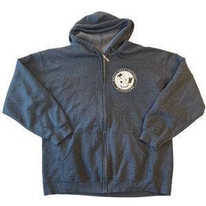 Mens Nippertown zip up charcoal grey hoodie size XL EUC Albany NY